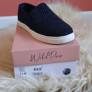 Black Sparkle slip on sneakers